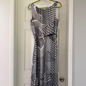 Calvin Klein chiffon maxi dress with belt So cute